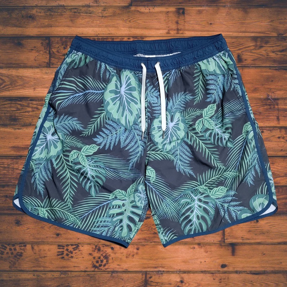 Fair Harbor Anchor Swim Trunks Mens XL Tropical Floral Lined‎ Pockets Drawstring